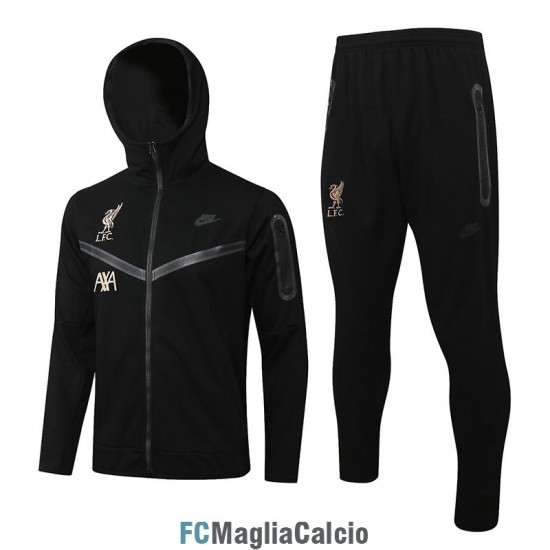 Liverpool Giacca Cappuccio Negro I + Pantaloni Negro I 2022/2023