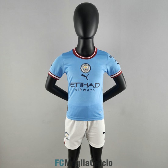 Maglia Manchester City Bambino Gara Home 2022/2023