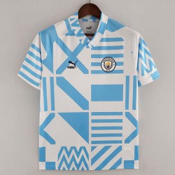 Maglia Manchester City Pre Match Azul Blanco 2022/2023