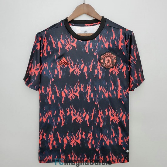 Maglia Manchester United Pre Match Training Negro Rojo 2022/2023