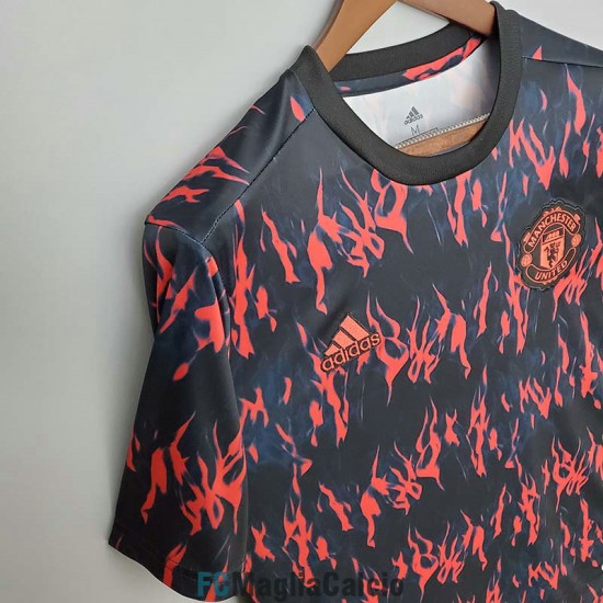 Maglia Manchester United Pre Match Training Negro Rojo 2022/2023