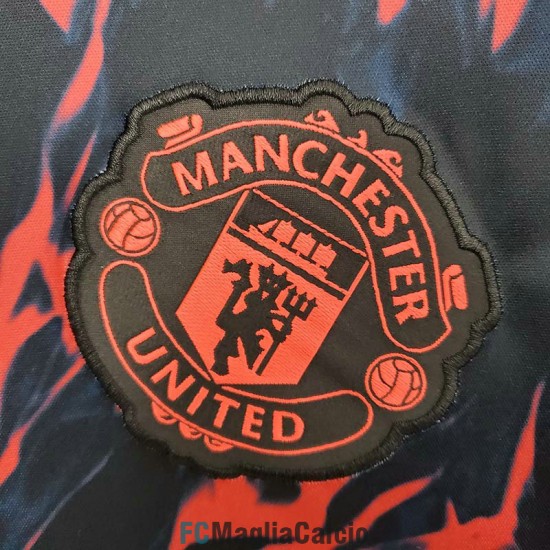 Maglia Manchester United Pre Match Training Negro Rojo 2022/2023